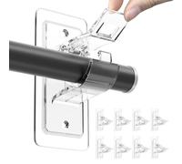 BelleVive 8 pièces Support de Tringle à Rideaux sans perçage, Support de Tringle à Rideaux Autocollant, sans Trou, Crochet Polyvalent pour Salle de Bain, Chambre, Transparent
