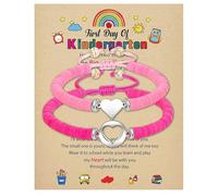 BelleVive Ensemble de bracelets 2 pièces pour la rentrée scolaire, cadeau pour mère et fille, pour le premier jour d'école, bracelets pour maman et moi, pour mère et fille, filles et garçons