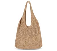 BelleVive Häkelte Tragetasche, Mesh-Strandtasche, Sommer-Hobo-Tasche, Vacances, Boho Carrier Bag pour Femmes, Sac de Voyage Grand Sac de Transport Esthétique, Sac à Bretelle Hippie, Marron