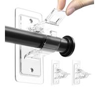 BelleVive Lot de 2 supports de tringle à rideaux auto-adhésifs sans perçage en PET pour tringle à rideau sans clous pour salle de bain et salon