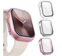 BelleVive Lot de 3 films de protection d'écran pour Apple Watch Series 10, 42 mm, protection du visage, film en verre trempé, pare-chocs en polycarbonate rigide, pour homme et femme, protection ultra