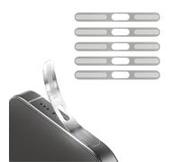BelleVive Lot de 5 Autocollants Maille Anti-Poussière pour iPhone 16 Pro/16 Pro Max, Protection Intégrée pour Haut-Parleurs et Port de Charge, Anti-Poussière, Grille de Haut-Parleur