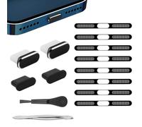 BelleVive Lot de 8 Autocollants Anti-poussière pour iPhone 16/15/Pro/Pro Max, Bouchons USB-C, Anti-poussière, Grille de Haut-Parleur, nettoyant pour Port de Charge pour Tous Les appareils Type-C,