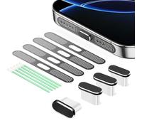 BelleVive Lot de 8 Bouchons Antipoussière USB-C, pour Port de Charge Type-C, Grille Haut-Parleur Écouteurs, Couvercle Adhésif Antipoussière, Accessoires de Téléphone pour iPhone 16/iPhone