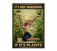BelleVive Poster vintage « It's Not Hoarding If It's Plants » - Décoration de jardin amusante - Cadeau de jardin - Poster d'art mural amusant - Pour la décoration murale à domicile