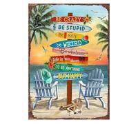 BelleVive Vintage-Poster, Impression sur Toile été Plage Planche de Surf, décoration Amusante pour Le Jardin, Cadeau Surf, Affiche Artistique Murale Amusante, pour la décoration Murale en