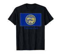 Bellevue Nebraska Drapeau USA Souvenir T-Shirt Graphique avec Valeur