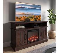 Belleze 014-HG-41802-ESP+050-HA-50118 Electirc Fireplace TV Support moyen console table salon rangement express