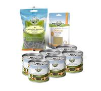Bellfor Pack économique pour Les Petits Chiens atteints de leishmaniose : Nourriture Humide Landgut-Menü 6 x 200 g, friandises Landgut-Happen 200 g, complément Alimentaire Immun Poudre 80 g