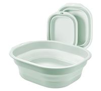 Bellglee Lot de 2 lavabos pliables de petite et moyenne taille pour cuisine, camping, camping-car, biberons, linge, lavabo en plastique - Vert