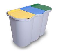 BELLI E FORTI S.R.L. Lot de 3 bacs de rangement différenciés en plastique 80 litres 009606, multicolore