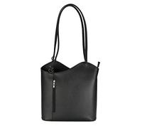 Belli italSac Cuir "Belli Backpack" Sac à dos femme en cuir, sac à main, sac à bandoulière 2 en 1 - Choix des couleurs - 28 x 28 x 8 cm (B x H x T) - Noir - noir, 28x28x8 cm (B x H x T)