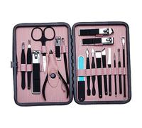 BELLIFFY 1 Ensemble D'ongles Repousseur De Cuticule Grattoir à Ongles Coupe-ongles Épais Kits D'ongles Coupe-cuticules Trousses Kit Coupe-ongles Professionnel Acier Inoxydable Rose
