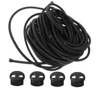 BELLIFFY 1 Jeu Boucle De Cordon Boucles De Remplacement Bouchon D'extrémité De Verrouillage De Cordon Remplacement De La Butée De Ressort Verrous De Cordon Verrou De Cordon Black Plastique