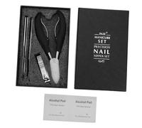 BELLIFFY 1 Jeu Ensemble De Coupe-ongles Râpe De Pédicure Pour Les Pieds Coupe-ongles Pédicure Kit De Pédicure Des Pieds Dissolvant De Pied Râpe à Limer Les Pieds Clou Acier Inoxydable Black