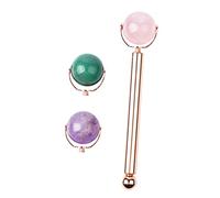 BELLIFFY 1 Set / 4 Pcs Stick Face Roller Muscles Training Roller Skin Care Tool for Puffiness (3pcs Roller Beads and 1pc Roller Bar)