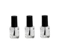 BELLIFFY 10 pièces Lot de Flacons Vernis Ongles Vides Verre Transparent Carré avec Pinceau Intégré Anti-fuite pour DIY Manucure