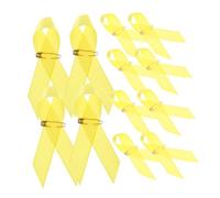 BELLIFFY 100 pièces Lot de Épingles Ruban Jaune Satin Broches Sensibilisation Au Cancer Infantile Accessoires Durables Polyester Pins pour Prévention et Cause Caritative