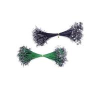 BELLIFFY 100Pièces Fil de Acier Résistant à Abrasion pour Montage de Leurres Principale et sous- pour Mer et Eau Douce Verts Noirs