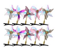 BELLIFFY 10pcs Barrettes Moulin à Vent à Paillettes pour Filles Élégantes et Solide pour Utilisation Quotidienne Soirée Couleur Aléatoire
