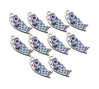 BELLIFFY 10pièces Pendentif Carpe Alliage Lot Pour Porte-clés Bijoux Sac Création De Bijoux Breloques Pendentifs Carpe