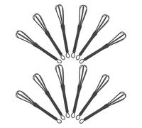 BELLIFFY 12 Pièces Lot de 12 Set de Fouets Mélangeurs pour Teinture Capillaire 17,1 X 2,5 Cm en Plastique Noir, Outil Professionnel pour Mélange Homogène de Coloration