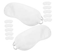 BELLIFFY 12 pièces Masque de Sommeil Blanc Cache-yeux Confortables et Résistants à Usure Couvre-yeux Occultant pour Détente et Sommeil Réparateur Adapté Voyage et Hôtel