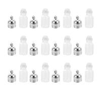 BELLIFFY 12pièces Lot de Breloques Forme de Flacon de Parfum Verre Transparent Pendentifs Décoratifs avec Trou de Suspension Mini-flacons pour Huiles Essentielles et Loisirs Créatifs