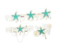 BELLIFFY 1ensemble Set De Bandeaux De Mariage Mer Avec Décorations Étoile De Mer Perles Et Dentelle Accessoire Pour Fêtes Anniversaires Et Cérémonies
