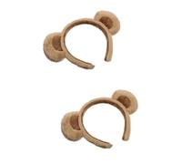 BELLIFFY 2 Pièces Bandeau Oreille D'ours Bandeau De Soins De La Peau Tenue Oreillescostume Bandeaux Filles Couvre-chef De Fête Bandeaux De Fête Pour Adultes Vêtements Casque Brown En Tissu