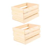 BELLIFFY 2 Pièces Caisses Miniatures pour Maison de Poupée Lot de Paniers Pin pour Rangement et Décoration de Miniature Accessoires pour Décor Paysager