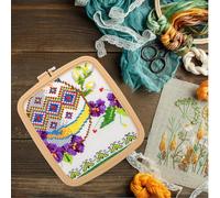 BELLIFFY 2 pièces Cerceau à Broder Carré Plastique Abs Cadre à Broder Ajustable Léger pour Point de Croix Punch Needle et Travaux Manuels Lot