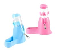 BELLIFFY 2 Pièces Distributeurs Eau pour Petits Animaux avec Support Stable Anti-Fuite et Silencieux pour Hamsters Lapins et Chinchillas Bouteille Portable pour Maison et Voyage