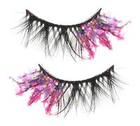 BELLIFFY 2 Pièces Faux Cils Lumineux à Paillettes Extensions Légères et Réutilisables pour Regard Naturel et Scintillant pour Soirées Cosplay et Fêtes