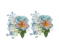 BELLIFFY 2 Pièces Hawaiian Flower Hair Clips Small Plumeria Hibiscus Comb Lightweight Tropical Hairpin For Women Luau Party Bridal Updos