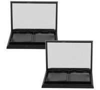 BELLIFFY 2 Pièces Palette de Maquillage Magnétique Vide Cases avec Miroir Organisateur Rechargeable pour Rangement Fards à Paupières et Blush Étui Portable Noir Mat