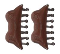 BELLIFFY 2 Pièces Peigne de Massage Chevelu Bois de Santal Large Dents Ergonomique et Léger avec Picots Massage Style Grenouille Peigne de Voyage Polyvalent pour Cheveux Lisses à Bouclés