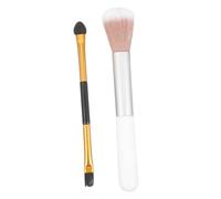 BELLIFFY 2 pièces Pinceau Maquillage Double Embout pour Fard à Paupières et Highlighter Brosse Paupières Femme Facile à Utiliser Outil Multifonction pour Ombres et Contours