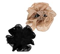 BELLIFFY 2 Pièces Pinces à Cheveux Fleur Mousseline Grandes Pinces Griffes Romantiques pour Femmes et Filles Accessoires Doux pour Chignons Mariage Fête Couleurs et Noir