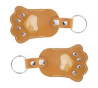 BELLIFFY 2 Pièces Porte-clés Cuir pour Poils Animaux Porte-clés Commémoratif Patte de Chien Accessoire Mémoire Portable pour Cheveux de Chien et Chat Souvenir Sentimental Pratique