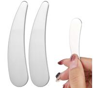 BELLIFFY 2 Pièces Spatule Visage Inox Réutilisable Acier Inoxydable pour Crème et Masque Facial Outil Esthéticien pour Application Douce et Précise
