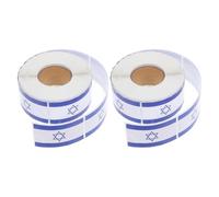 BELLIFFY 2 Rouleaux Autocollants Drapeau Israël Étiquettes Autocollantes Résistantes pour Bouteilles Valises Scrapbooking et Planners Doubles pour Décoration Temporaire et Projets DIY