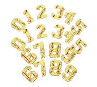 BELLIFFY 20 Pièces Écussons Brodés Numéros Softball, Patchs Thermocollants Coudre en Polyester Colle Thermofusible, Lot Jaune 0-9 X2, pour Paquet à Dos et Vêtements, DIY