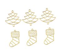BELLIFFY 20 Pièces Lot de Pendentifs Cadres Métalliques Creux Dorés pour Fabrication Bijoux DIY Ornements de Noël Kit DIY Créatif pour Colliers et Boucles Oreilles Accessoires Artisanaux
