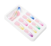 BELLIFFY 24 pièces Faux Ongles Super Longs Arc-ciel Dégradé Résistant pour Fêtes et DIY Manucure Femme