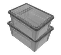 BELLIFFY 2pièces Boîte Alimentation pour Reptiles Habitat Compact pour Araignées Et Insectes Enclos Transparent Et pour Gecko Et Petits Animaux