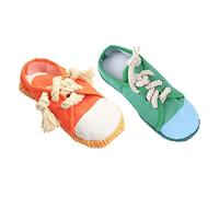 BELLIFFY 2pièces Jouets à Mâcher pour Chiens Sneakers Mini Petits Animaux avec Sifflet Jouets Squeaky pour Éducation Et Mâchonnement