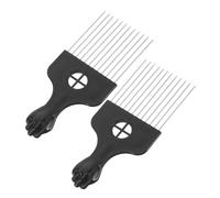 BELLIFFY 2pièces Peigne Afro Acier Pour Coiffer Cheveux Bouclés Et Épais Outil De Séparation Pour Hommes Et Femmes