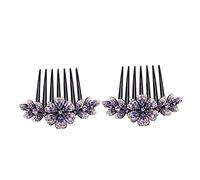 BELLIFFY 2pièces Peignes à Cheveux Fleur Rhinestones Accessoires Élégants Pour Chignon Et Mariage Décoration De Coiffure Pour Femmes