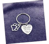 BELLIFFY 2pièces Porte-clés Commémoratifs Acier Inoxydable Forme De Cœur Souvenir Créatif pour Animaux De Compagnie Cléchaines Personnalisées You are Always in My Heart pour Et